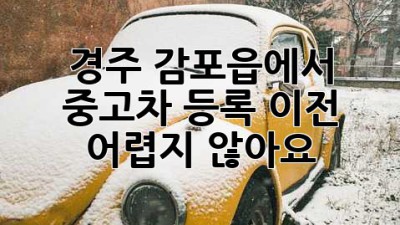 경주 감포읍에서 중고차 등록 이전, 어렵지 않아요!